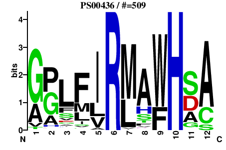 prosite motif pattern sequence consensus logo peroxydase class III peroxidase heme biochimej
