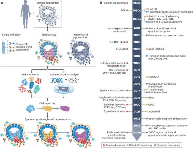 single cell cellule unique individualise omique omics genomique proteomique transcriptomique noyau quantique quantum kernel qubit quantique controlled-NOT gate CNOT biochimej