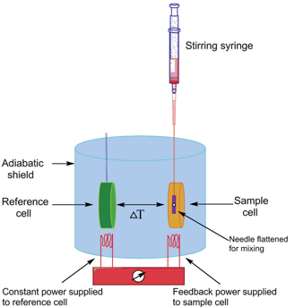 titrage calorimetrique isotherme isothermal titration calorimetry ITC calorimetrie isotherme chaleur reaction enthalpie enthalpy adiabatic biochimej